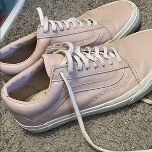 leather pink vans